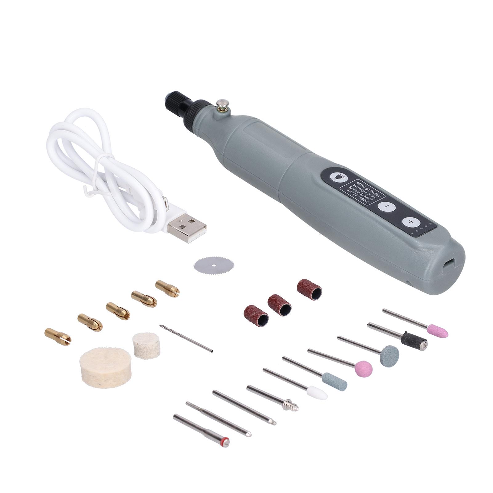 

202 Мини-шлифовальный станок, набор электроинструментов, дрель, серый, портативный USB-зарядный с подсветкой для чистки и резки