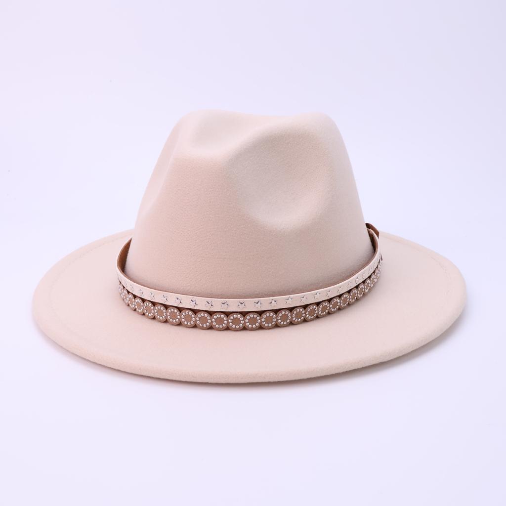 Hat Autumn and Winter New European and American Woolen Jazz Hat That Women's Fashion Top Hat Temperament High-end Cowboy Hat