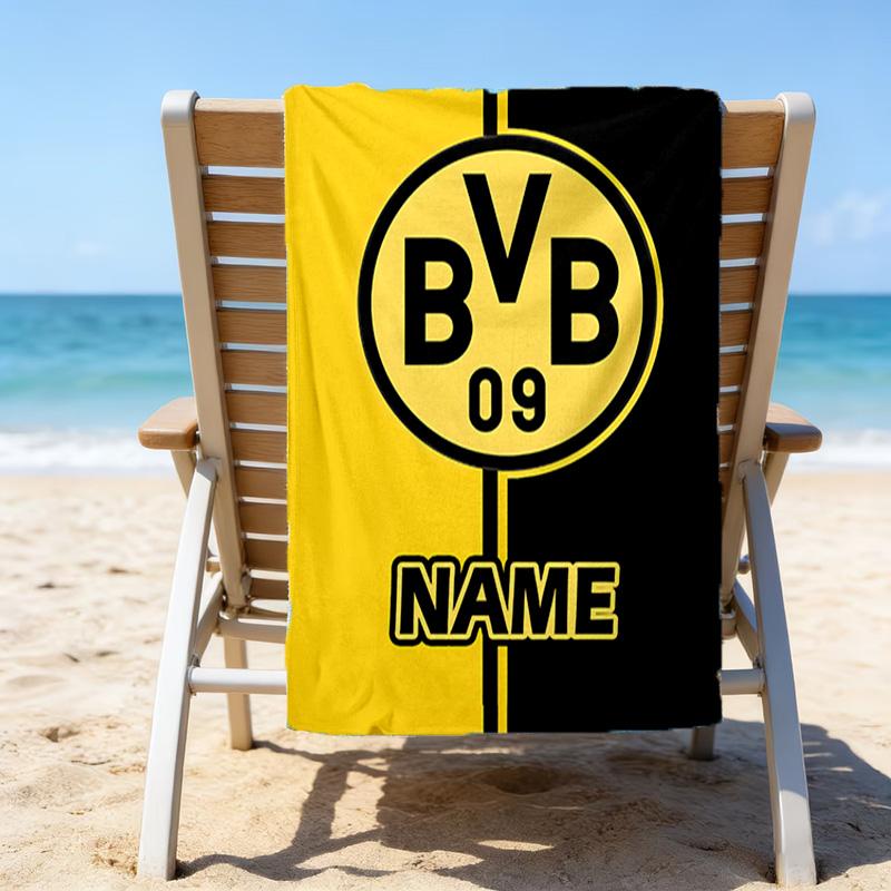 1pc Football1 Beach Towel with Custom Name, Beach/Swimming/Bath/Picnic/Camping Towel, Suitable for Seaside Beaches