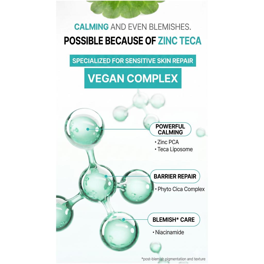 BRING GREEN Zinc Teca Repair Blemish Cream (80ml) - Intensive Soothing & Spot Care for Clear Skin