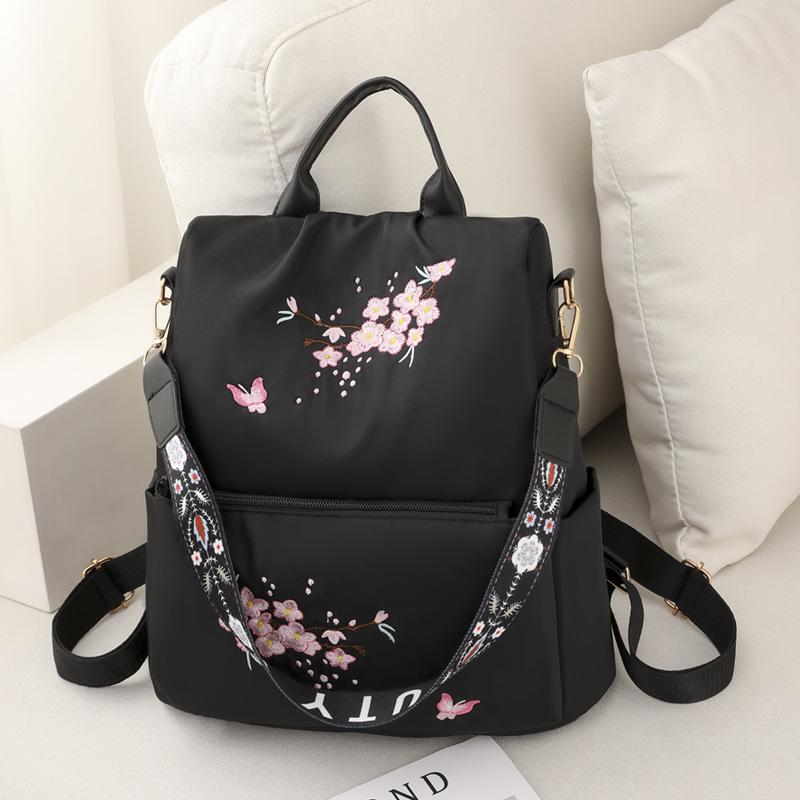 Trendy 2025 Large-Capacity Women's Embroidered Shoulder Bag and Backpack