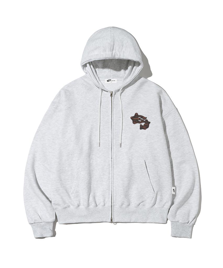 Escapefrom Initial Map Print Two-Way Zip-Up Hoodie [3 Colors]