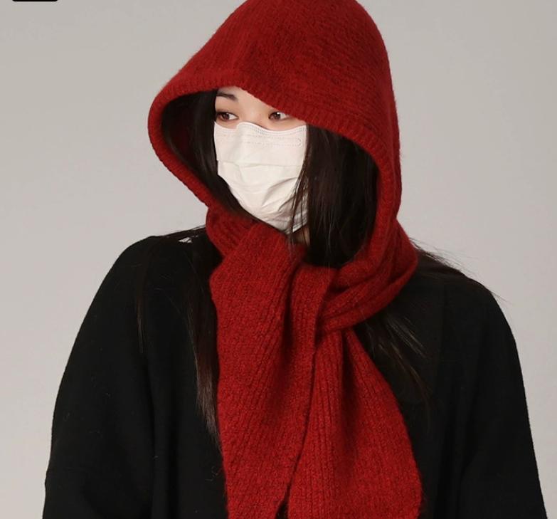 Unisex Fleece Warm Balaclava Hooded Winter Hat with Neck Gaiter Outdoor Windproof Sports Ski Hat One Size арбуз красный