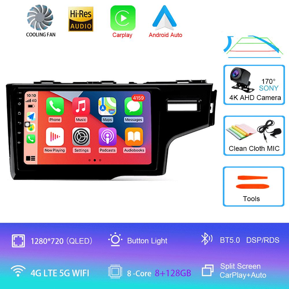 Car Radio Android 14 Carplay For Honda Jazz 3 2015-2020 Fit 3 GP GK 2013-2020 RHD Multimedia Video Player Stereo GPS Head Unit