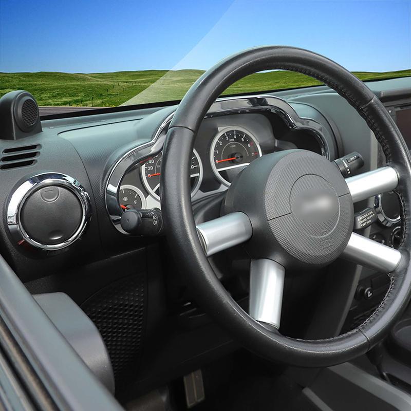Panel de Control Central, decoración del volante, Kit Interior apto para Jeep Wrangler JK 2007-2010, accesorios para coche