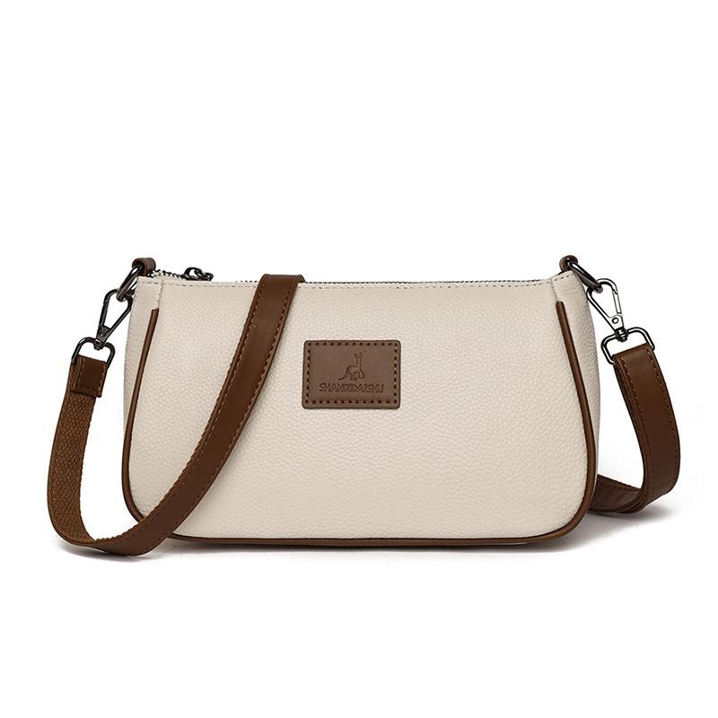 First Layer Cowhide Women'S High-End Underarm Bag, Shoulder Messenger Bag, Genuine Leather Commuter Women'S Bag