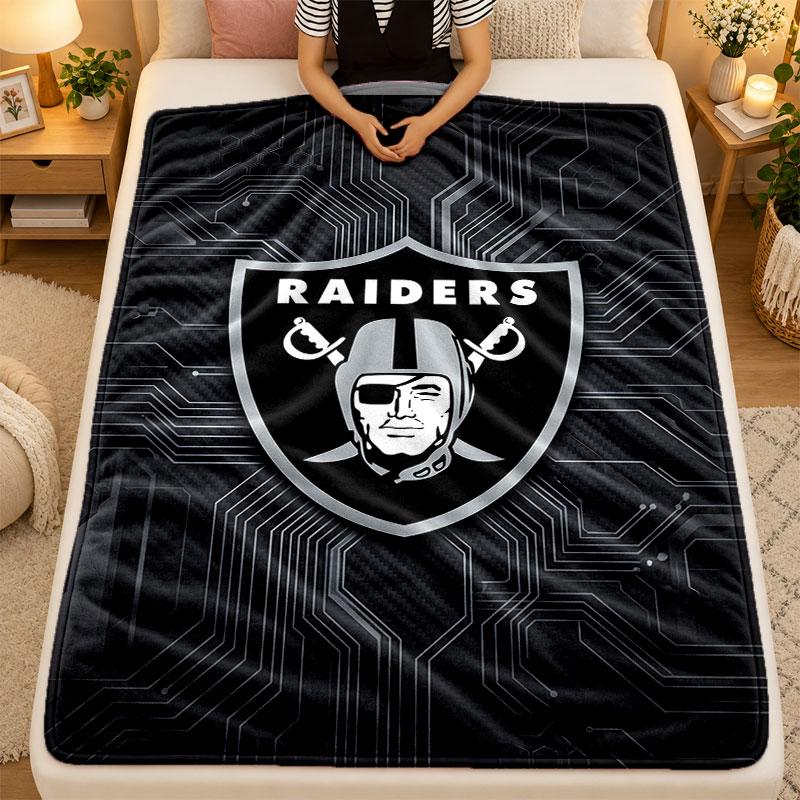 Flannel BlanketLas Vegas Raiders Warm Soft Throw Blanket for Indoor Sofa Bed Living Room Use
