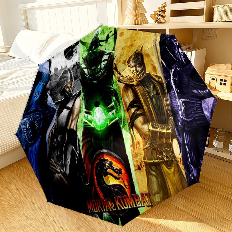 Warriors Of The Mortal Kombat Umbrella 8-Frame for Travel, camping, Casual Lightweight Portable Umbrella, Essential for every family Holidays Gift