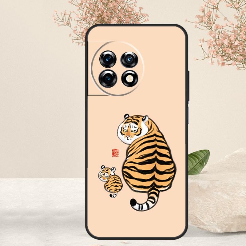 Cartoon Fat Tiger Case For OnePlus 15 R 13T 13 13R 12 12R 11 10R 10T 10 Pro Nord 5 CE 4 2 3 Lite N20 N30 Cover
