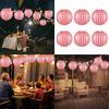 6PCS Color Striped Paper Lanterns For Party Decorations And Festival Celebration Easy Assembly And Reusable