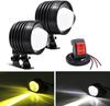 LED Fog Lights for Work Spot and Auxiliary Universal Use and Yellow Motorcycles, Lights, Lights, Headlights, Lighting, 6000K, 12V/24V, Waterproof,