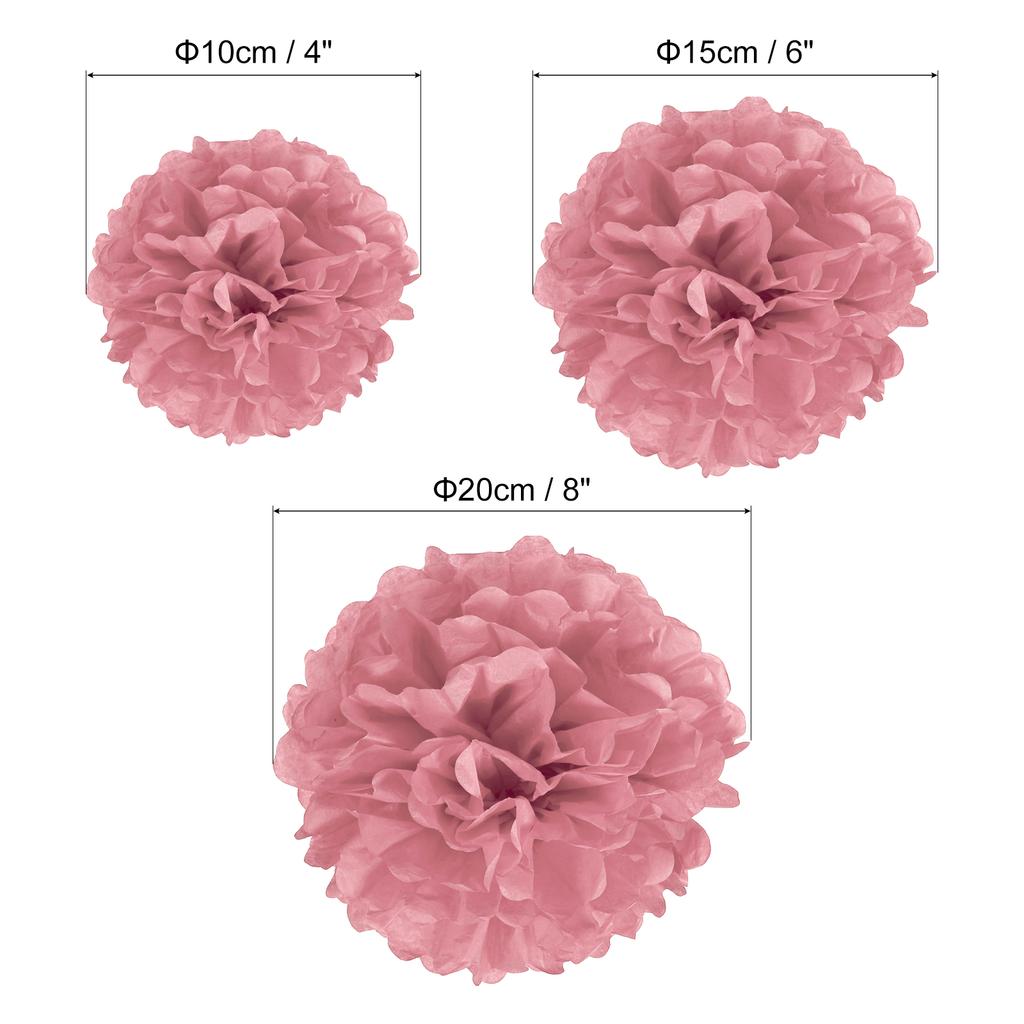 4"/6"/8" Tissue Pom Poms Flowers, 12 Pack Paper Flower Ball for Wedding Bridal Shower Birthday Bachelorette Party