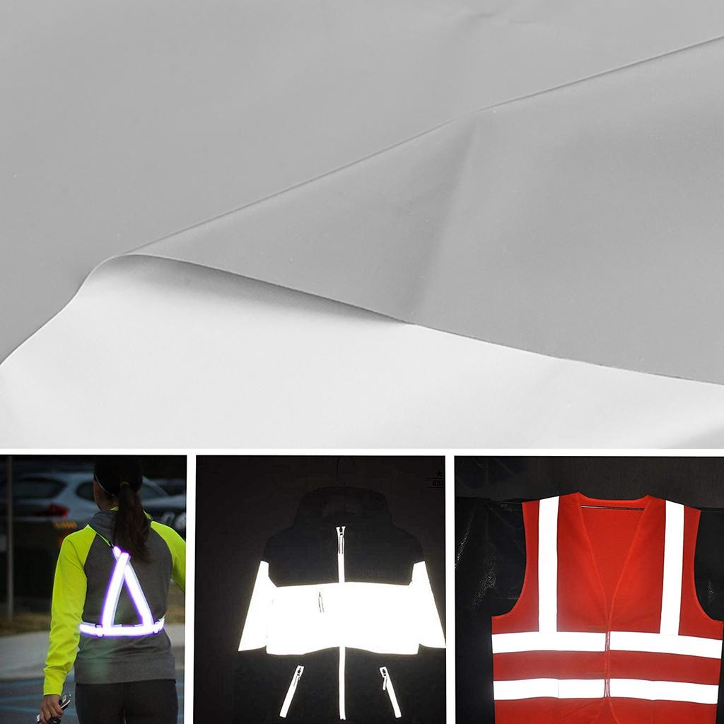 BHBL Silver Reflective Fabric Sew On Cloth Material Highlight Chemical Fiber 39.4inch