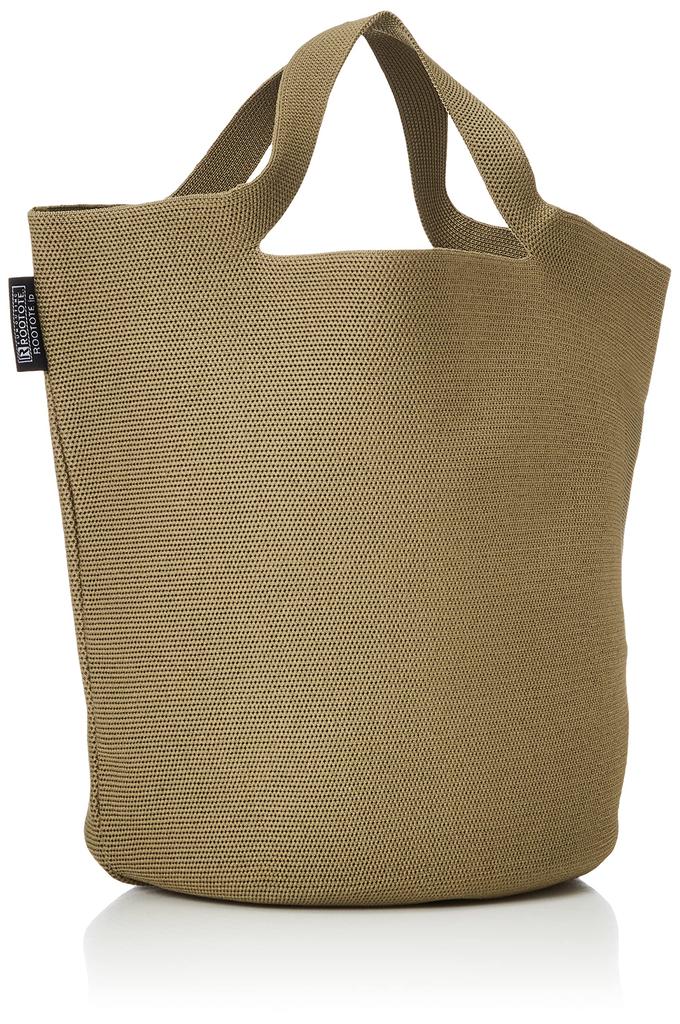 Free Hat Recycled Yarn Knitted Basket Tote Bag Deli 0256 Khaki [Rootote] Lightweight, Standing, Shape, Po-No Women's