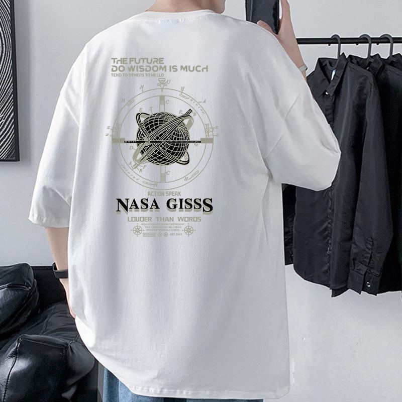 

Planet Мужская футболка оверсайз со спущенным плечом 100% хлопок уличная футболка XXXL белый