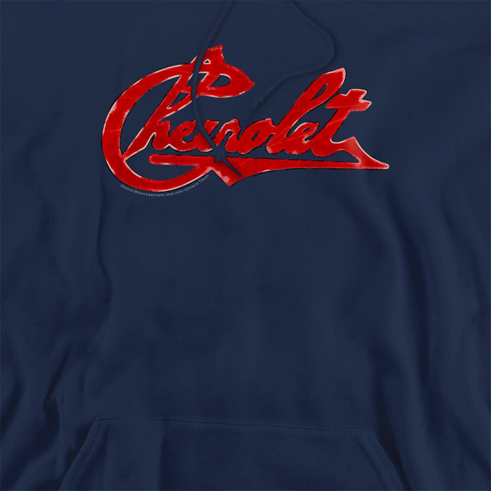 Chevrolet Unisex Adult Distressed Logo Hoodie