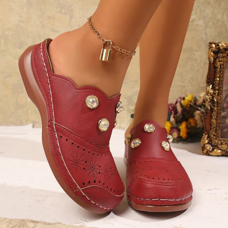 

Мода 2025 НОВЫЕ Женские Удобные Повседневные Тапочки Модные Сандалии с Закрытым Носком Женские Летние Уличные Легкие Полутапочки 42 красный