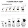 Premium White Male Thread Elbow PL8-02 Pneumatic Connector, 4-M5/6-01/10-03/12-04 Air Tube