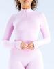 Women's Slim-Fit Quick-Dry Yoga Top - Half-Zip Long-Sleeve Sportswear