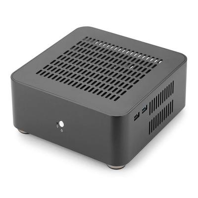 RGEEK PC Case, All Aluminum Desktop Computer Mini PC Case (80MM, Black (Drillable))