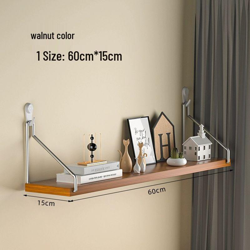 Punch-Free Wall-Mounted Iron Art Storage Rack for TV, Living Room, or Bedroom Décor.