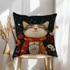 Playful Cat Pillowcase Wedding Decorative Linen Pillow Case For Home Pillow Cover 45X45(One Sides)