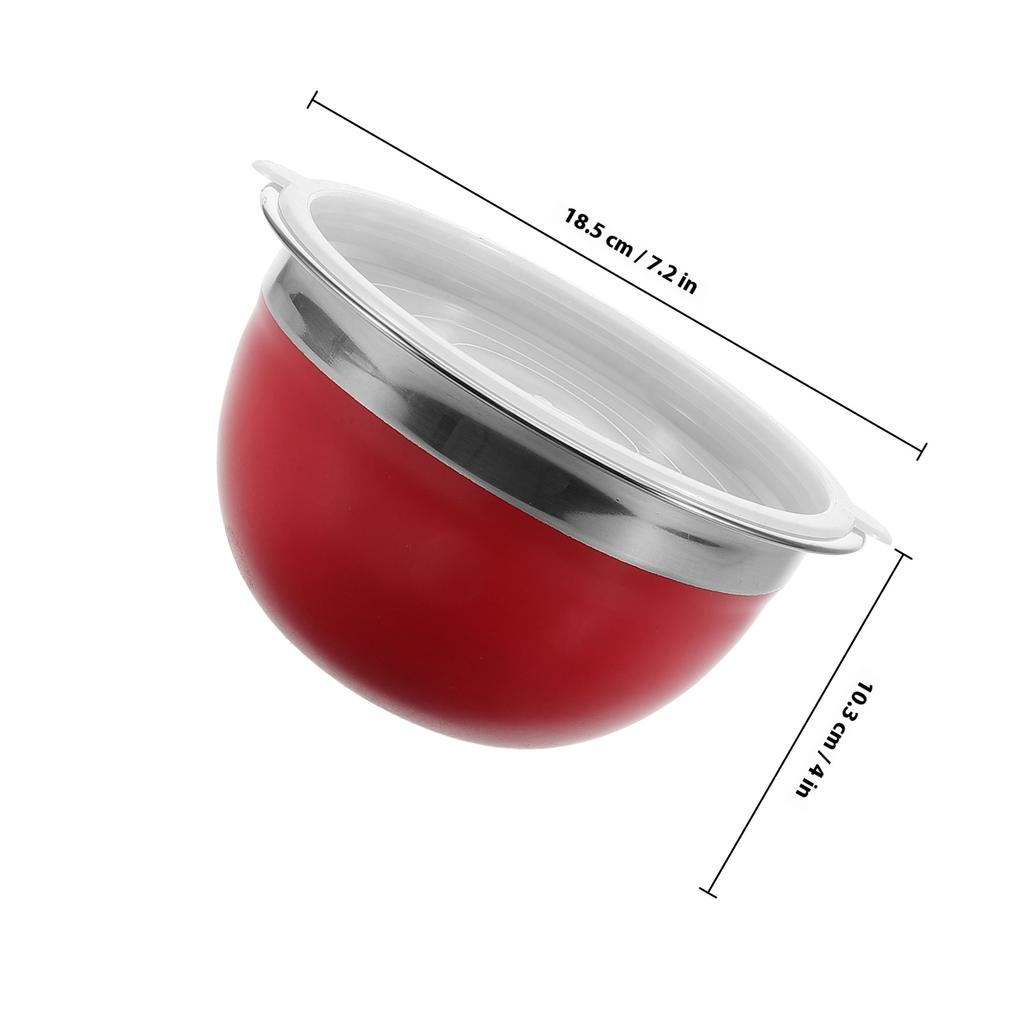 24Cm Stainless Steel Salad Bowl with Lid Fresh Keeping Food Container for Soup Rice Noodle Storage Versatile Kitchen Serving