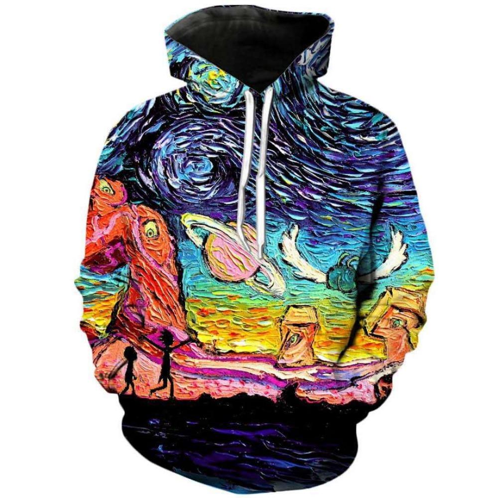 Cross Border Foreign Trade Rick and Morty Digital Printed Hoodie Hooded Men's Hoodie 3D Digital Printed Hoodie