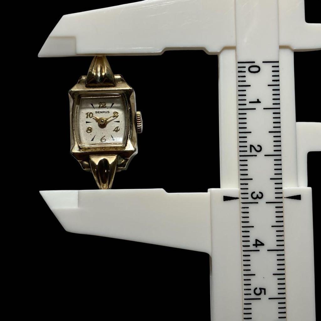 Used BENRUS Manual winding ladies watch gold color 85