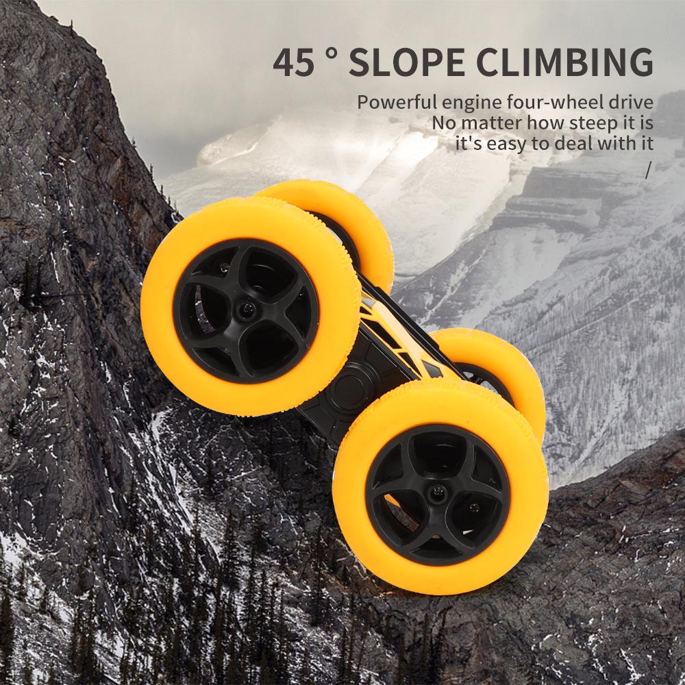 High-Speed 360° Remote Control Stunt Car with Lights - Double-Sided Tumbling Toy for Kids