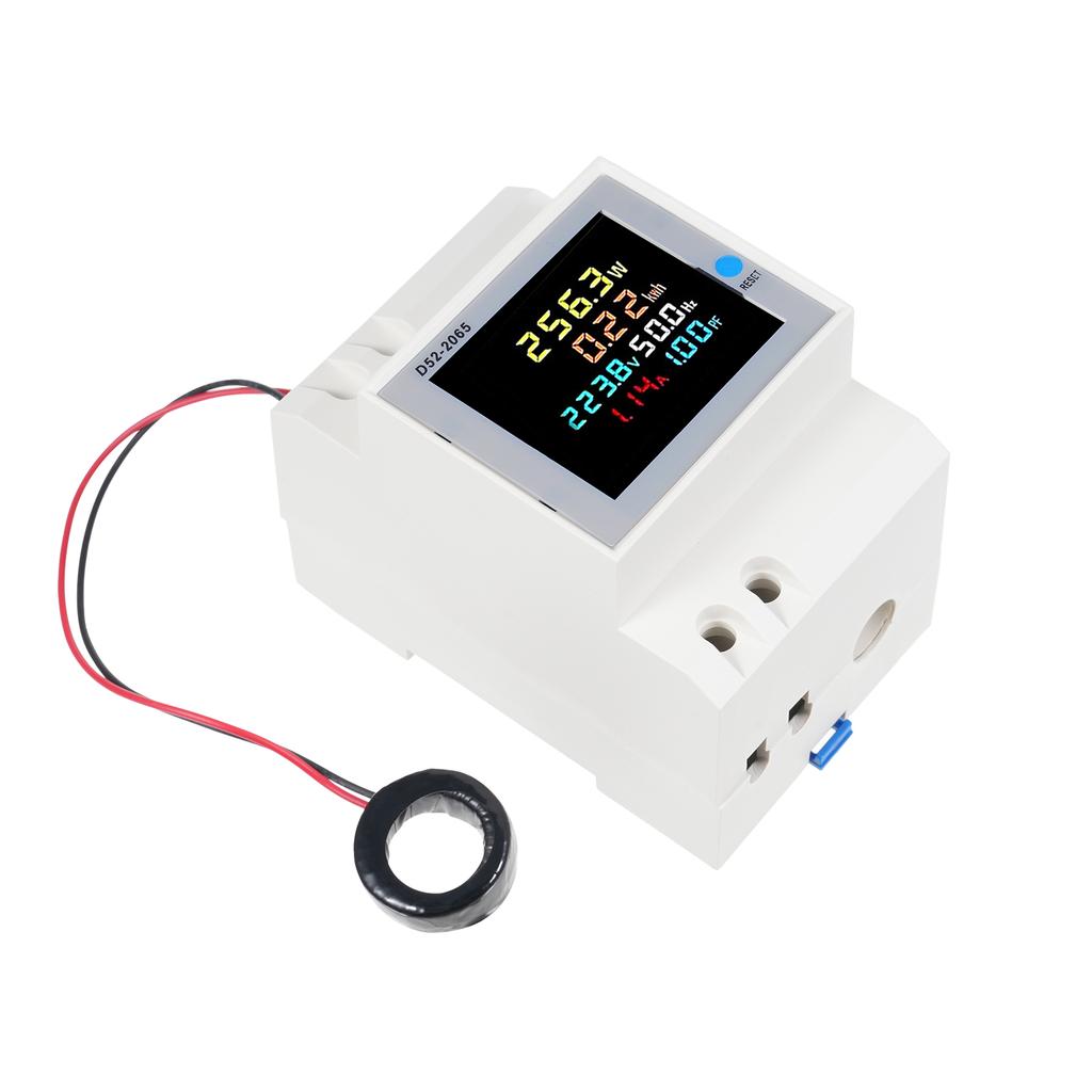 D522065 6in1 Digital Single Phase Energy Meter Tester Din Rail AC Monitor Voltage Current Power