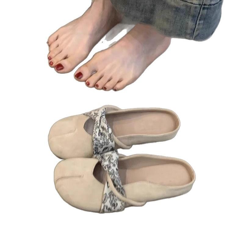 Summer new Baotou women's pig's trotters half slippers women wear gentle and cool slippers outside summer