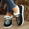 Women's Large Size Fur Mouth Soft Sole Winter Warm Fur One Foot Stirrup Snow Boots Padded Lined Ankle Boots Non-Slip Hiking Casual Sports Cotton Boots