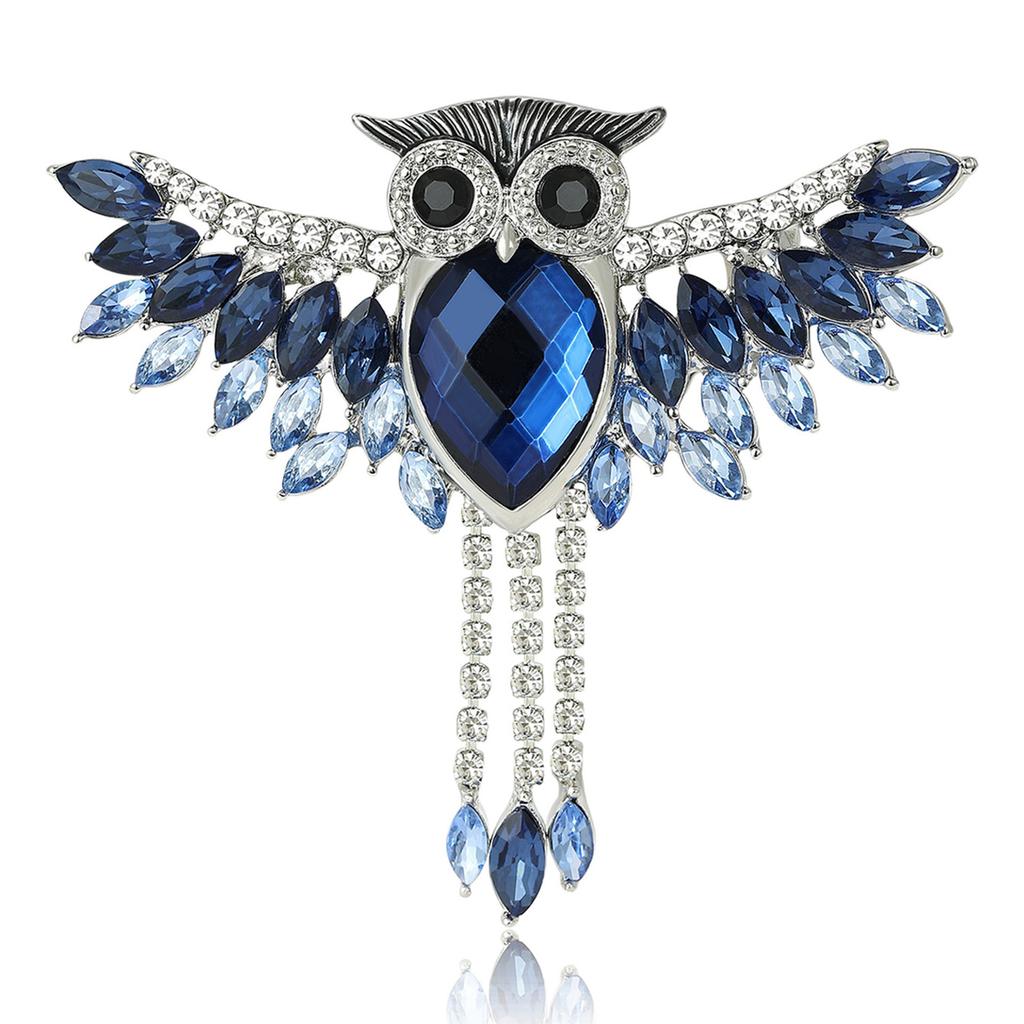 Rhinestone Pendant Owl Brooch for Unisex Animal Pins New Year Gifts Jewelery Accessories