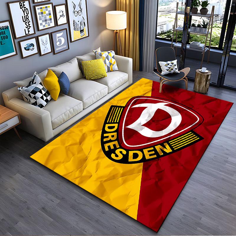 Dresden Shield Red Yellow Carpet suitable as a non-slip mat for the living room or bedroom sofa