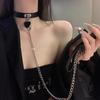 Leather Heart Bell Collar & Chain Leash Set for Couples