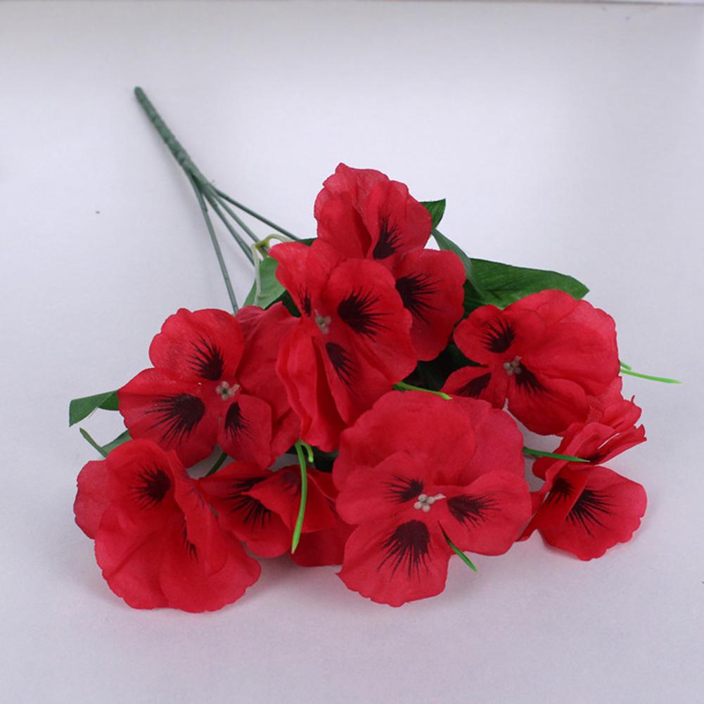 As Shown Artificial Pansy Flowers Beautiful Blooms For Any Occasion Vase Filler Sturdy Artificial Flowers Fading Resistant красный