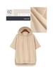 Korean-Style Solid Color Hooded T-Shirt: Simple Summer Drawstring Short Sleeve Loose Fit, for Women, Campus Casual, 200 Jin Size.