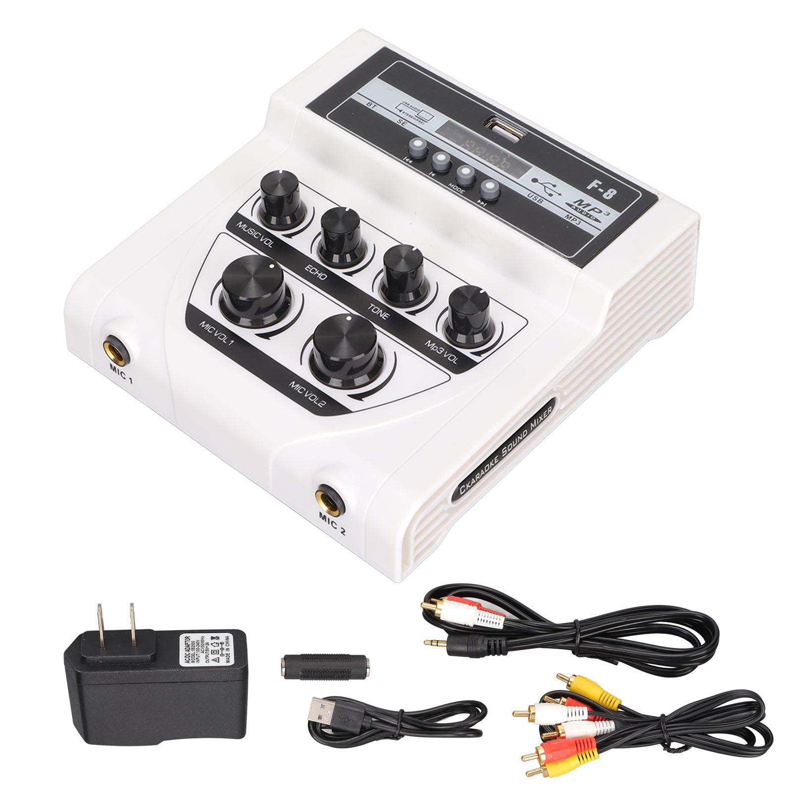 

Мини-звуковой микшер BT с функцией записи MP3, домашний стереомикшер для караоке для ТВ, ПК, смартфона, 100‑240 В US Plug