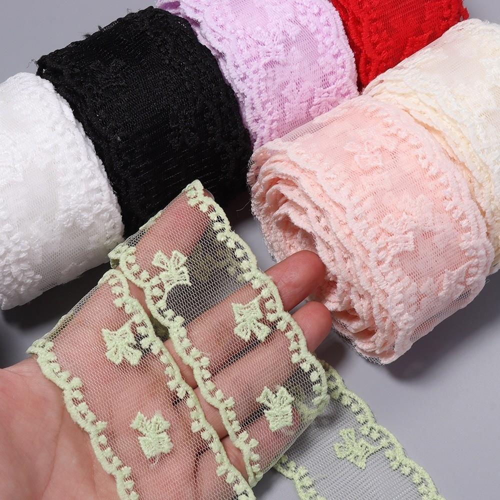 5Yards 4cm Width Lace Trim Ribbon 5 Yards Length Ribbon Trim Hollow Lace Ribbon Clothes Sewing