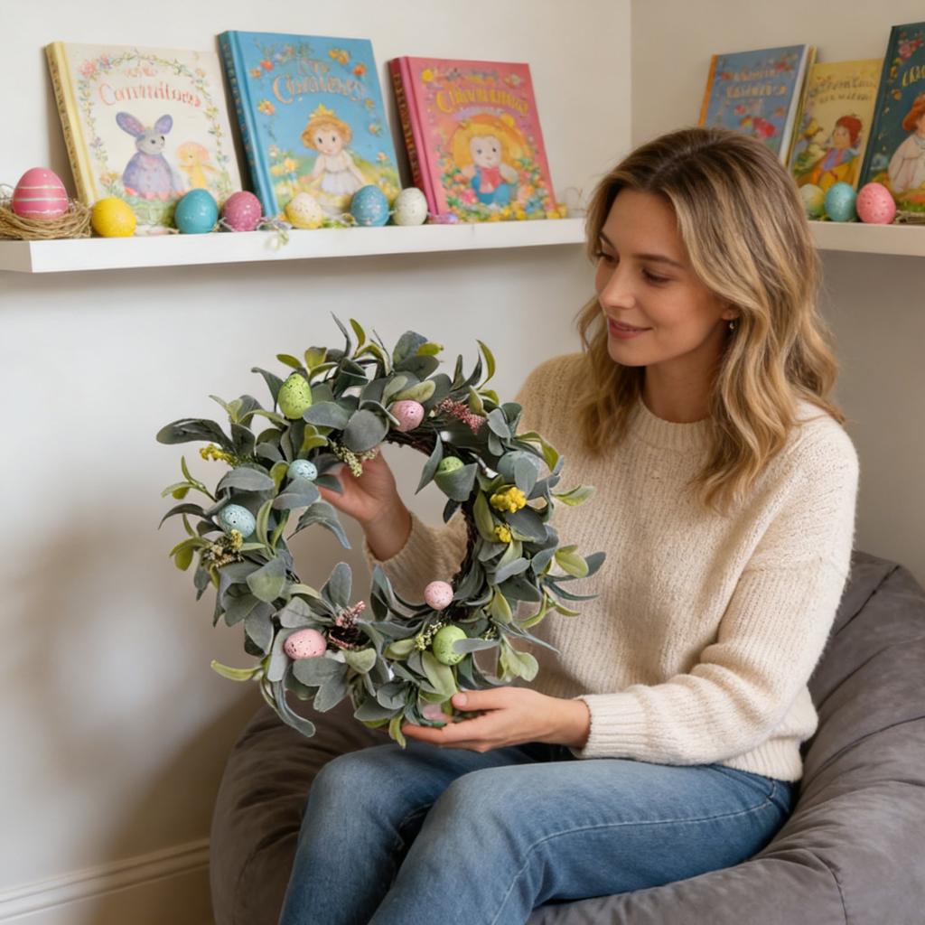 Easter Wreath Boho Wreath Christmas Day Wreath Home Decoration Door Wall Decoration