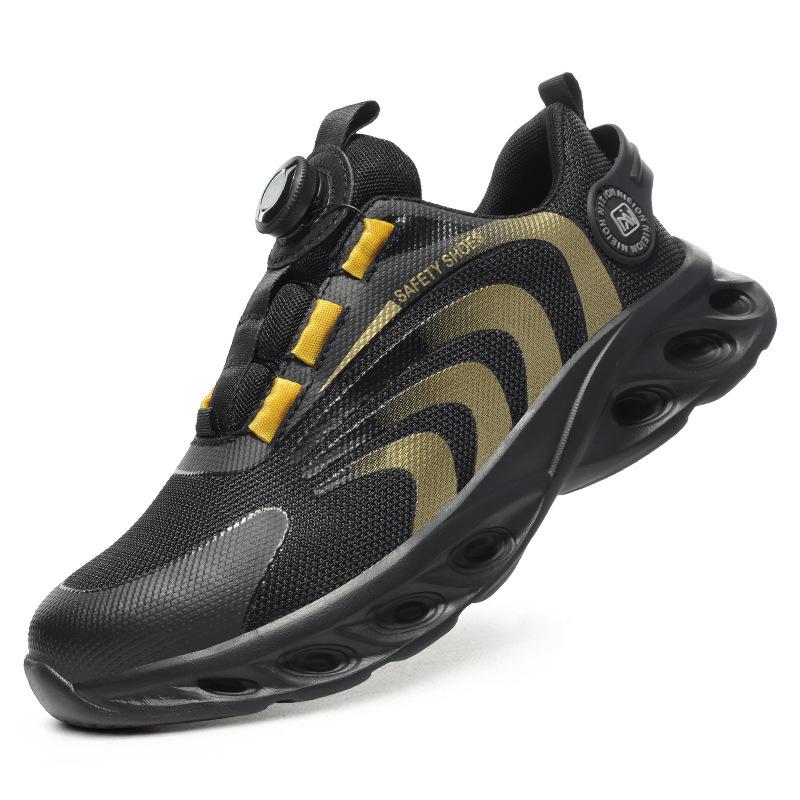 Rotating Button Safety Shoes for Men Women Lightweight Breathable Steel Toe Work Shoes Protective Safety Work Sneakers Man Woman