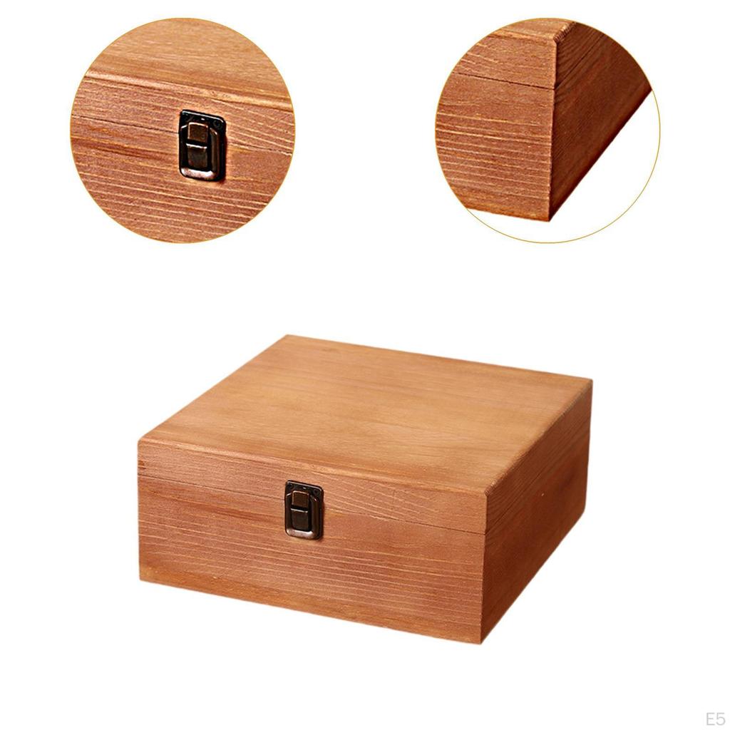 Wooden Box Bridesmaid Favor with Clasp Candy Case DIY Hinged Decorative Rustic Unfinished