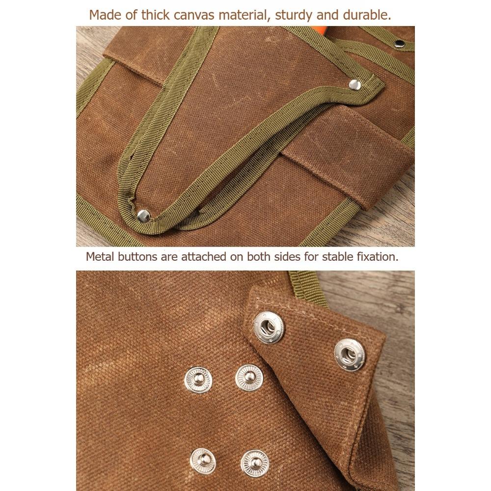 Waxed Canvas Weed Control Kit, Wear-resistant, Storage Bag, Waist Hanging, Gardening Tool Waist Bag, Electrician Bag