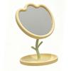 Makeup Mirror Desk Rotating Flower Shaped Clear Imaging Tabletop Vanity Mirror for Office Bedroom Yellow