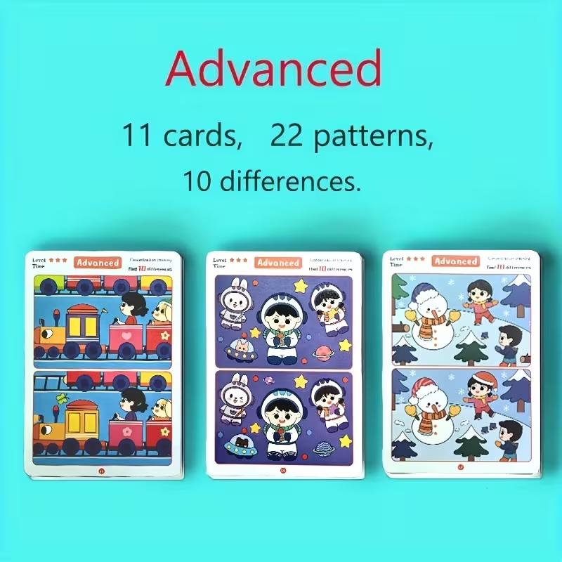 

Kids Find The Differences Puzzle Cards Reusable Erasable Drawing Game Children Educational Brain Training Toys for Toddlers