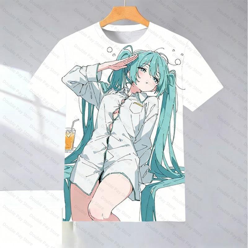 

2026 Hatsune miku Surrounding Chuyin miku Small Adolescent 3D Women Casual Round Neck Short Sleeve Casual Comfort S