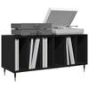 Vinyl Record Cabinet Black Oak Effect 100 x 38 x 48 cm