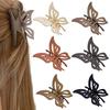 Solid Color Frosted Hollow Butterfly Hair Claw Clip Women Girls Back Head Hair Clip Barrettes Fashion Acrylic Bath Clip Headdres