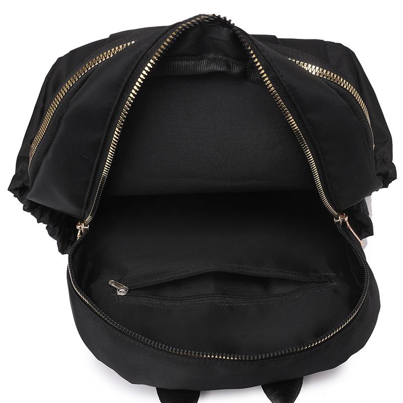 Women Korean Style Nylon Backpack, Solid Color Versatile Daypack, Large Capacity Casual Travel Backpack